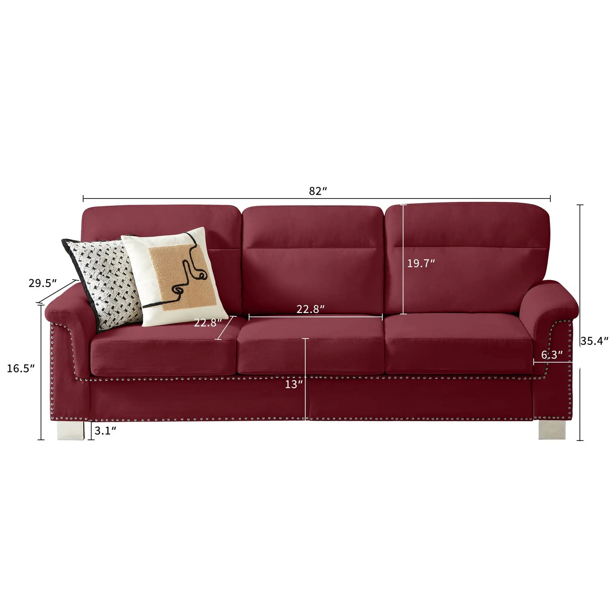 3 Seater Elegant Stationary Sofa by HouseOfZazla