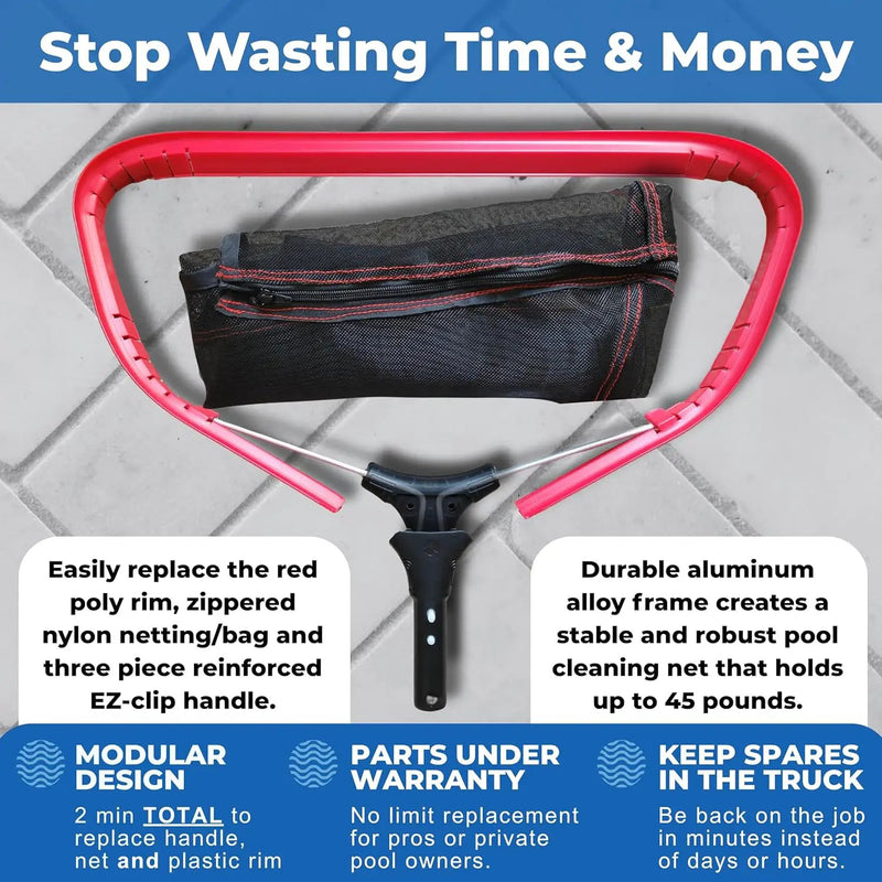 ProTuff Silt & Leaf Rake Bundle - Unlimited Free Replacements - 2-Items: 19 Inch Medium & 17 inch Fine Mesh Pool Cleaner for Sand, Silt, Pollen, Leaves & Twigs - Nearly 20 & 18 inch by GreenHaven Gardens