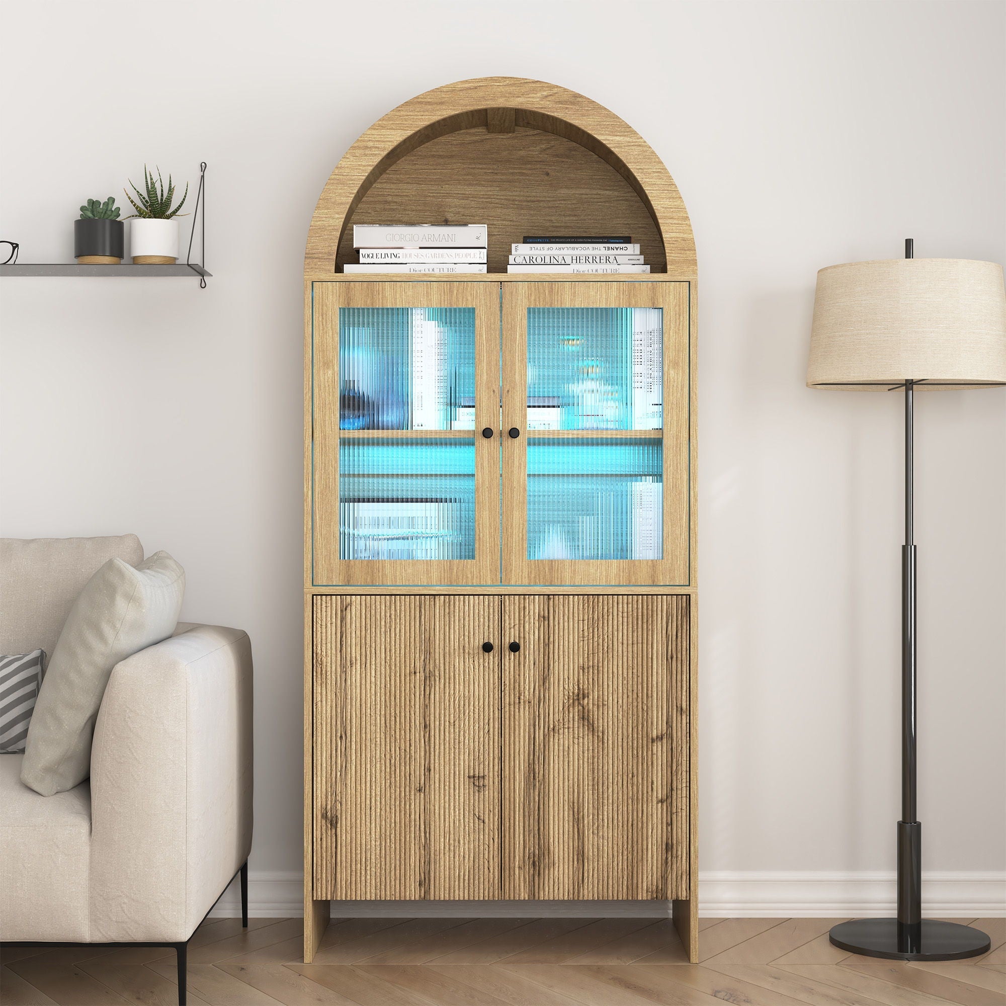 Modern Tech Inspired Dome Cabinet With LED Lighting by HouseOfZazla