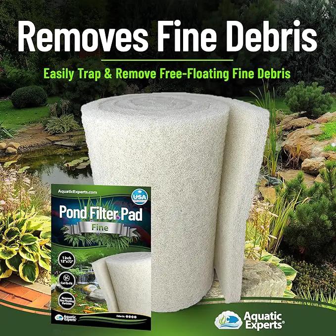 Classic Koi Pond Filter Pad FINE - White Bulk Roll Pond Filter Media, Ultra-Durable Pond Filters for Outdoor Ponds, Reusable Fish Pond Filter Material, USA, Aquatic Experts (3/4" - 1" x 12" x 72") by GreenHaven Gardens