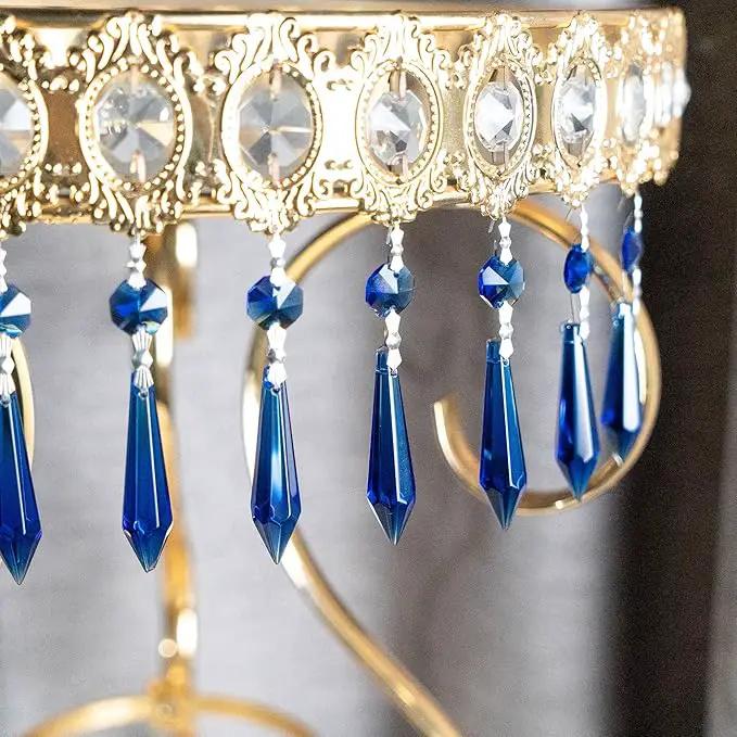 HDCRYSTALGIFTS 25pcs Blue Chandelier Crystals Replacement Chandelier Icicle Crystal Prisms Crystal Drop Prisms by GreenHaven Gardens