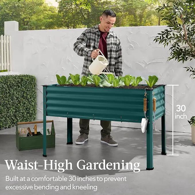 Best Choice Products 48x24x30in Galvanized Raised Garden Bed, Metal Elevated Planter Box, Vegetable Garden for Backyard, Patio, Balcony - Peacock Blue by GreenHaven Gardens