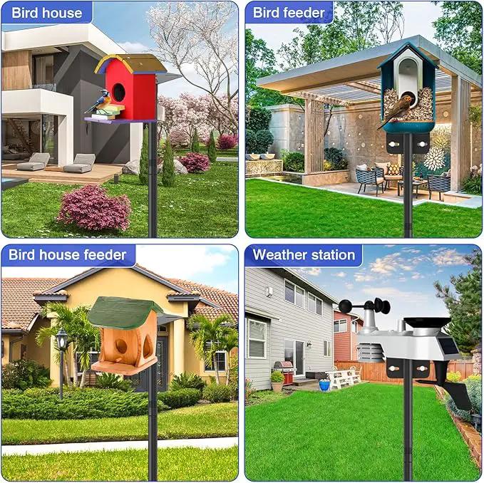 80 Inch Adjustable Bird Feeder Pole,Bird House Pole Suitable for Feeders & Birdhouse,Weather Station,Heavy-Duty Rustproof Design,Enhance Outdoor Decor & Birdwatching Experience by GreenHaven Gardens