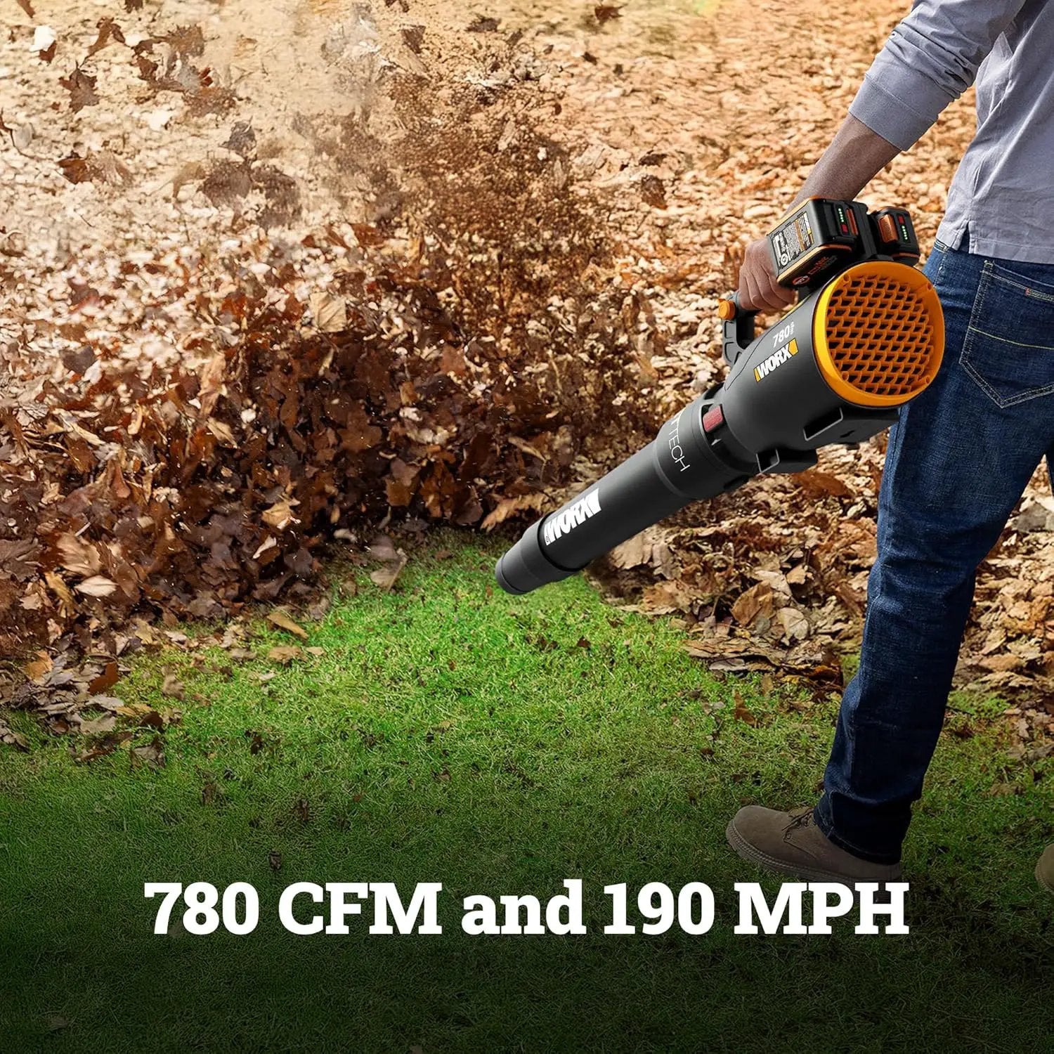 WORX Cordless Leaf Blower, 40V Electric Blower with 780CFM & 190MPH, Brushless Lawn Blower with Gas-Like Power & 57dB, 2 Batteries & Charger Included, WG582 by GreenHaven Gardens