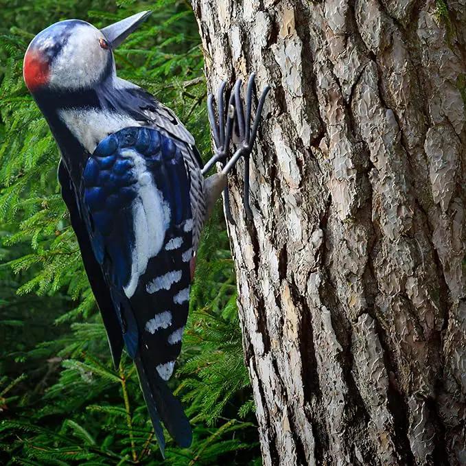 Shefio Woodpecker Gifts - Metal Woodpecker Yard Art - Handmade Outdoor Decor - Backyard & Garden Gifts by GreenHaven Gardens