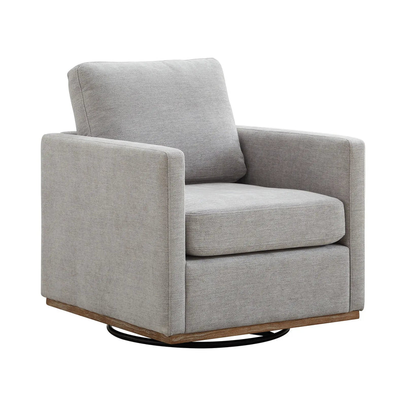 Modern Square Upholstered Swivel Accent Chair with Metal Base by HouseOfZazla