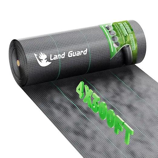 Land Guard 4ft x 300ft Weed Barrier Fabric Heavy Dusty, Ground Cover, Weed Mat, Woven Landscape Fabric for Garden, Lawn and Outdoor Project by GreenHaven Gardens
