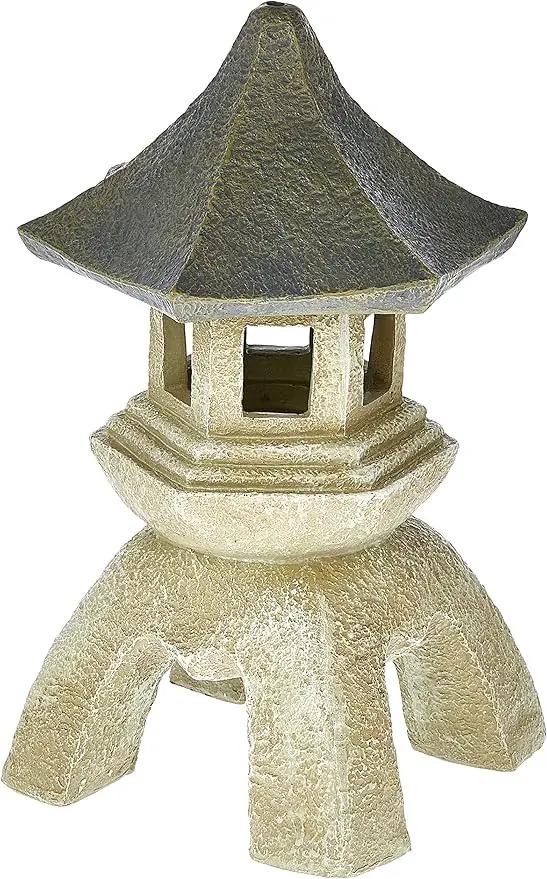 Design Toscano NG29869 Asian Decor Pagoda Lantern Statue, Medium, Two-tone stone by GreenHaven Gardens