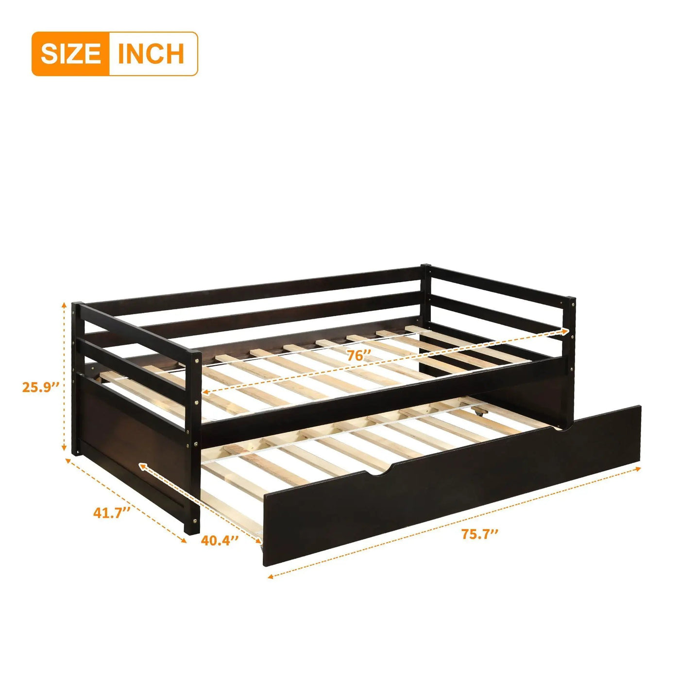 Twin Daybed With Trundle Frame Set by HouseOfZazla