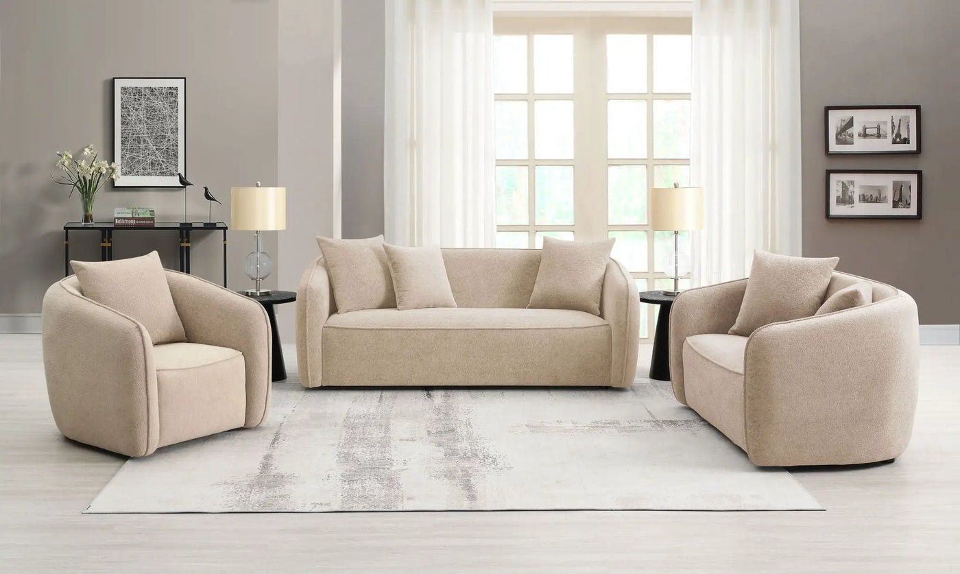 Keith - 3 Piece Living Room Set (Comes With Matching Color Toss Pillows) by HouseOfZazla