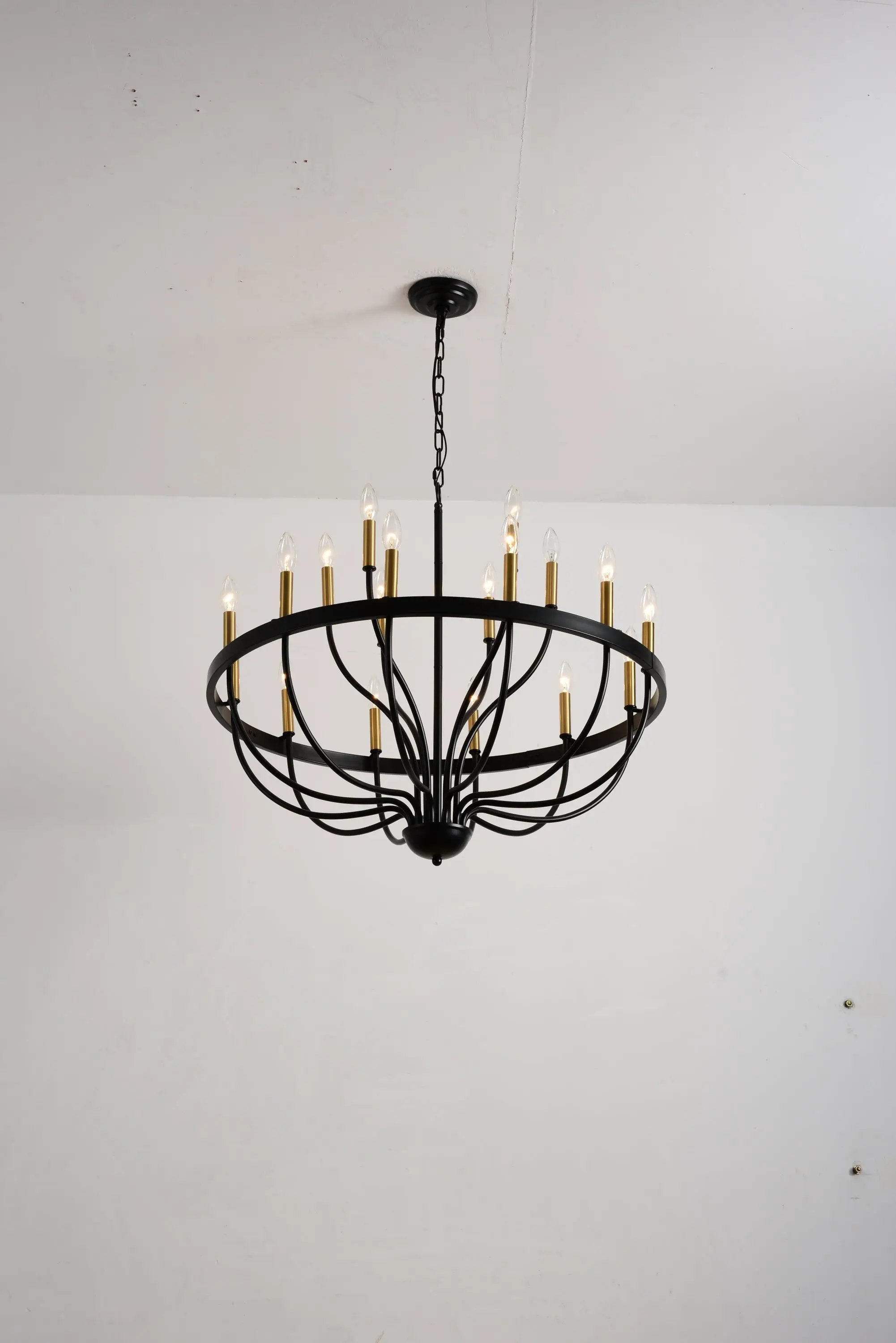 15-Light Industrial Iron Candle Chandelier Modern Farmhouse Pendant Light by HouseOfZazla