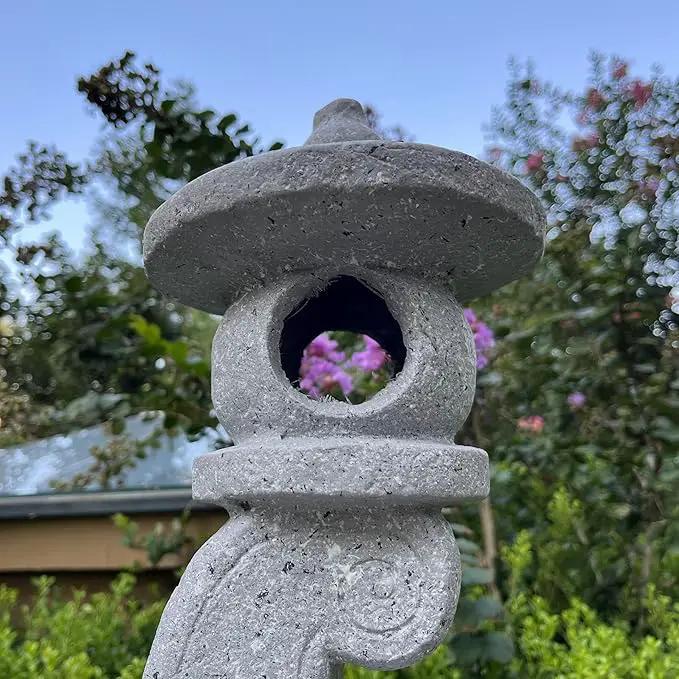 14’’ High Asian Solar-Powered Zen Pagoda Garden Statue LED Light Solar Lamp for Outdoor Japanese Decoration Aesthetic Garden Figurines by GreenHaven Gardens