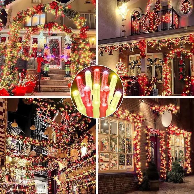 Heceltt 1140 LED 449 FT String Lights Outdoor, 8 Modes Christmas Lights Plug in, IP44 Waterproof Led String Lights with Timer and Memory for Xmas Yard Party Decorations (Red and Warm White) by GreenHaven Gardens