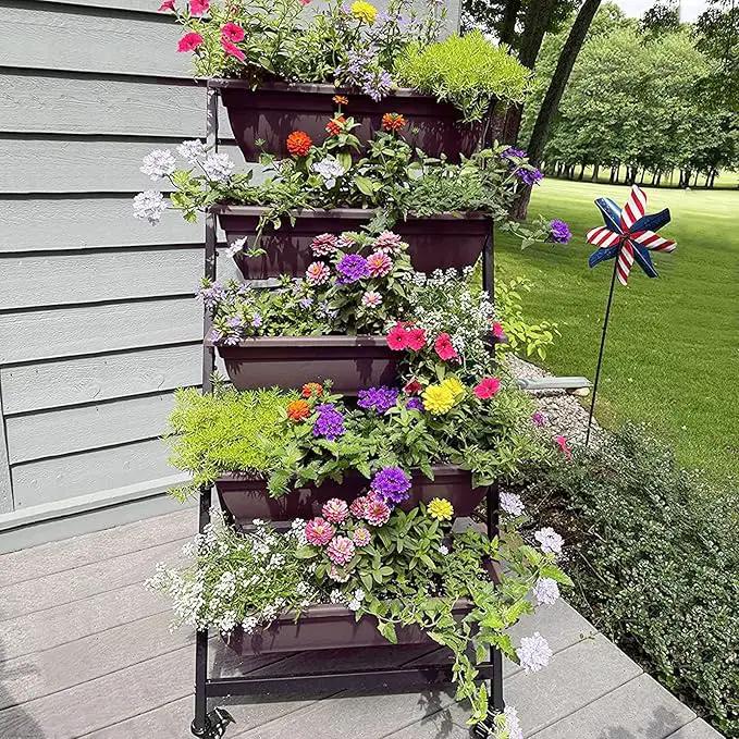 G TALECO GEAR Vertical Garden Planter, Vertical Raised Garden Bed Planter Box with 5 Container Boxes, Grow Your Herb Vegetables Flowers Indoor and Outdoor (5-Tier) by GreenHaven Gardens