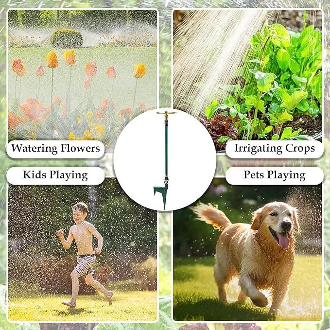 ATDAWN 3-Arm Garden Sprinkler, High-Rise Lawn Sprinkler, 360 Degree Rotation Garden Water Sprinklers, Lawn Irrigation System, Gardening Watering System, Large Area Coverage by GreenHaven Gardens