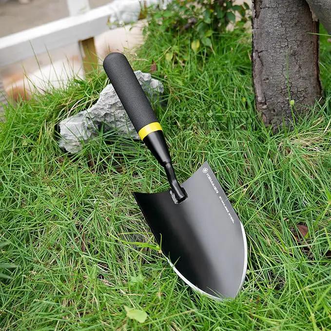 3 - in - 1 Garden Tool Set, Heavy - Duty Stainless - Steel Large Trowel, Transplant Serrated Shovel, and Dandelion Weeder, Suitable for Garden Weeding, Soil Loosening, and Bulb Planting by GreenHaven Gardens