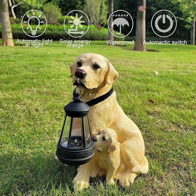 NASKY The Resin Handicraft Solar - Powered Hanging Lamp in The Shape of A Simulated Puppy of The Courtyard is Suitable for Places Such As Courtyards, Gardens and Balconies (Labrador) by GreenHaven Gardens