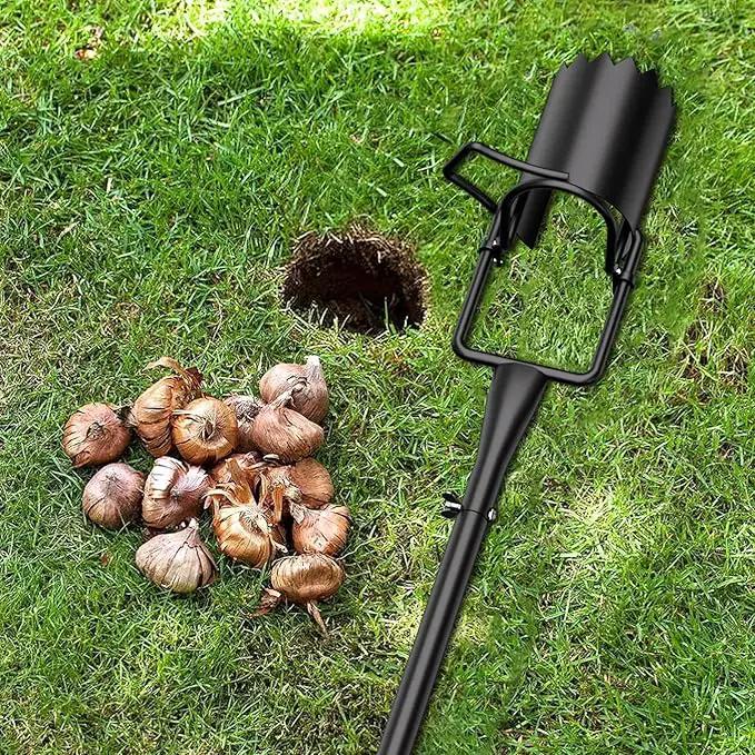 FLORA GUARD Long Handle Bulb Planter Tool, Standing Gardening Bulb Transplanter, Turf Remover Lawn Inserter - for Digging Holes by GreenHaven Gardens