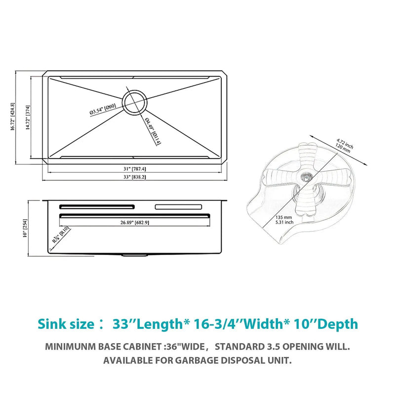 Undermount Stainless Steel Kitchen Sink With Pull Down Faucet & Ledge Workstation by HouseOfZazla