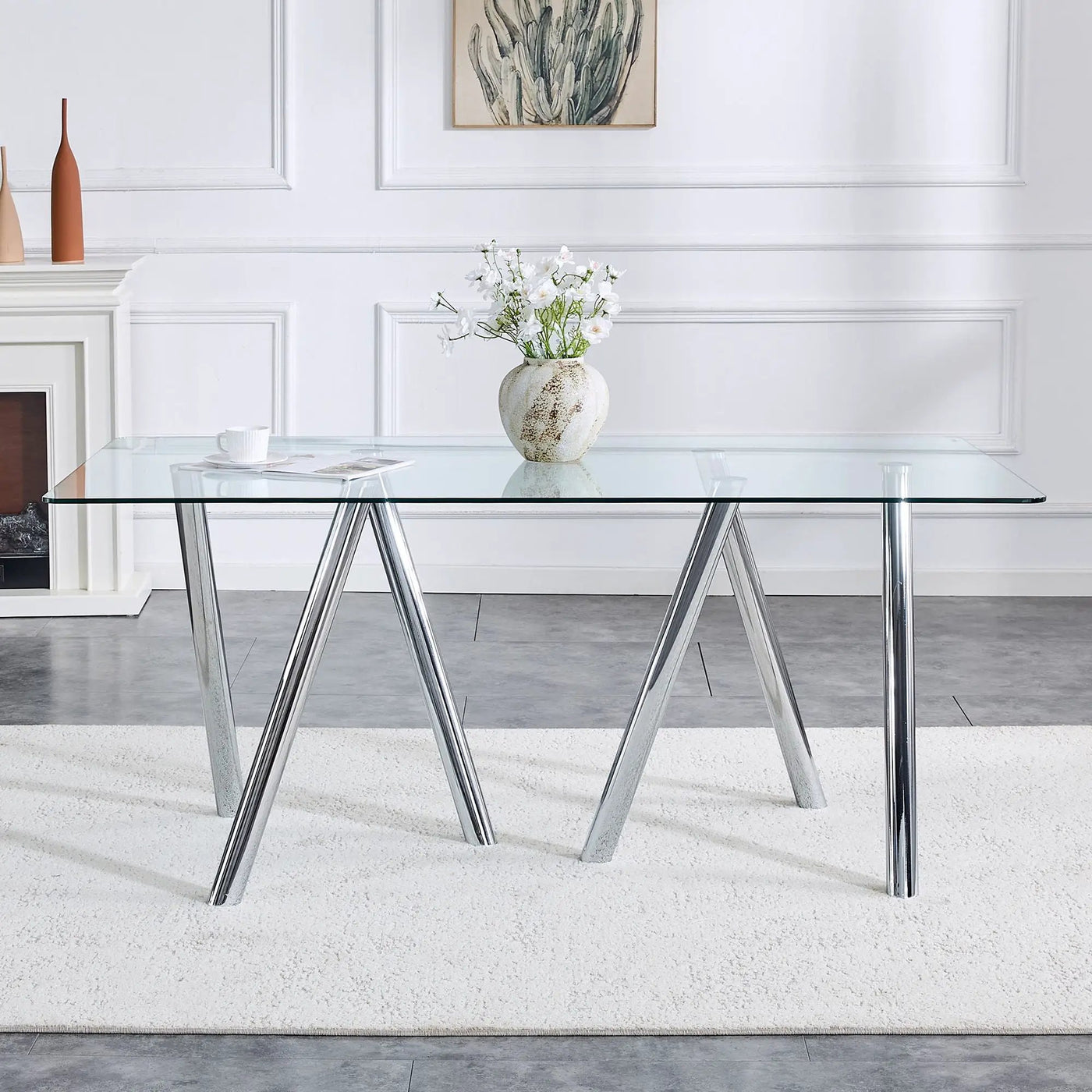 Dining Table With Transparent Surface by Unique Piece Furniture