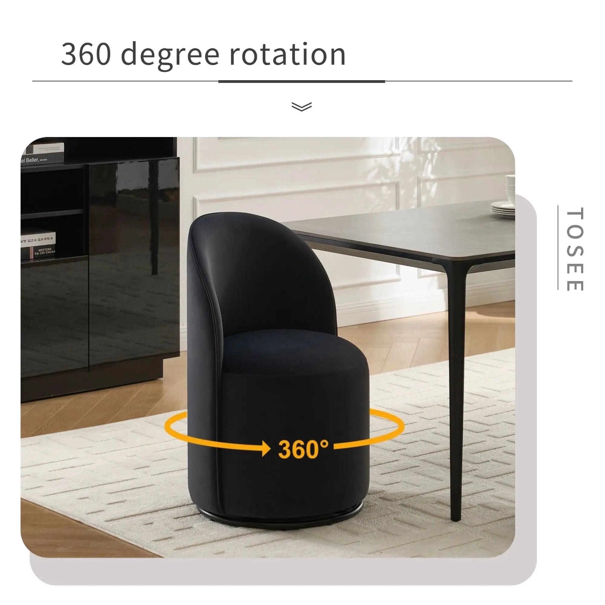 360 Degree Swivel Armless Dining Barrel Chair by Unique Piece Furniture