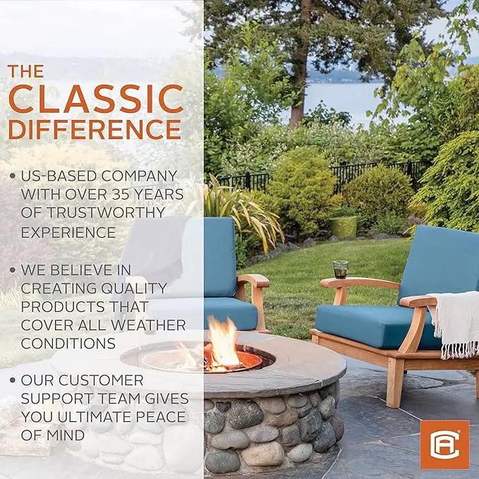 Classic Accessories Ravenna Water-Resistant 21 x 21 x 3 Inch Patio Seat Cushion, Espresso by GreenHaven Gardens