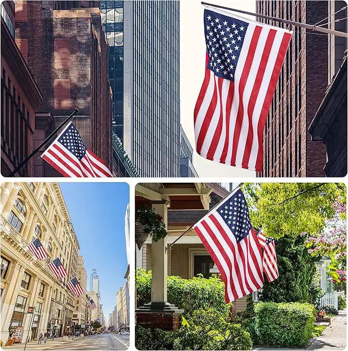 American Flag 8x12 Outside, US Flags for Outdoor Indoor, Heavy Duty Durable, Deluxe Embroidered Stars, Brass Grommets, Sewn Stripes, Vivid Color, Fade Resistant and waterproof by GreenHaven Gardens