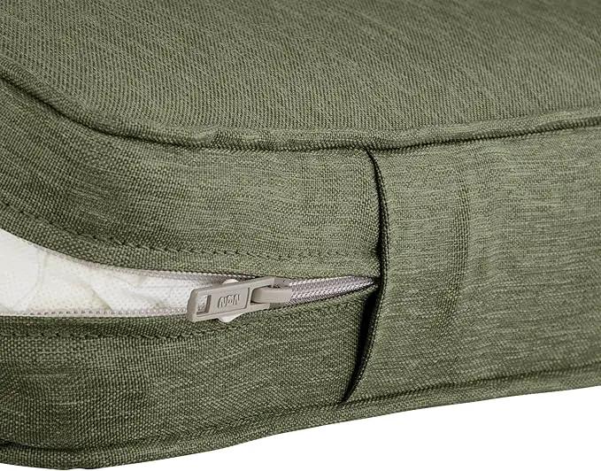 Classic Accessories Montlake Water-Resistant 21 x 20 x 4 Inch Patio Lounge Back Cushion, Heather Fern Green, Outdoor Loveseat Cushions by GreenHaven Gardens