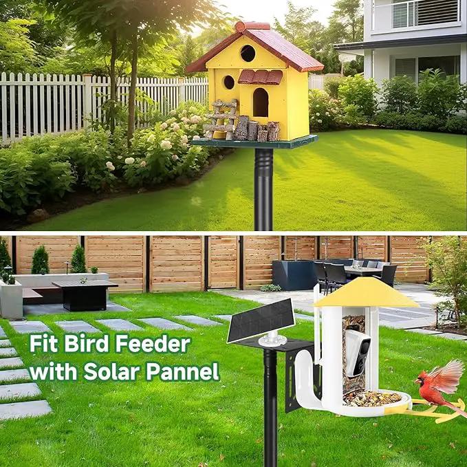 79In Smart Bird Feeder Pole Mount Kit,Adjustable Bird House Pole for Outdoors Heavy Duty, Metal Birdhouse Stand for Outside Multiple Mounting Option(Black Finish) by GreenHaven Gardens