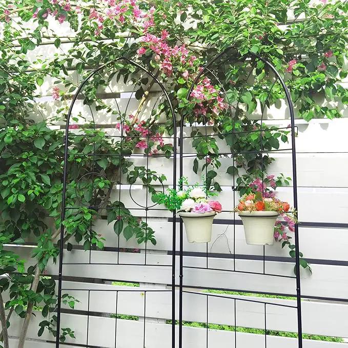 2 Pack Metal Garden Trellis 78.7" H Garden Fence Rustproof Trellis for Climbing Plants Support Roses Flower Outdoor Lawn Black by GreenHaven Gardens