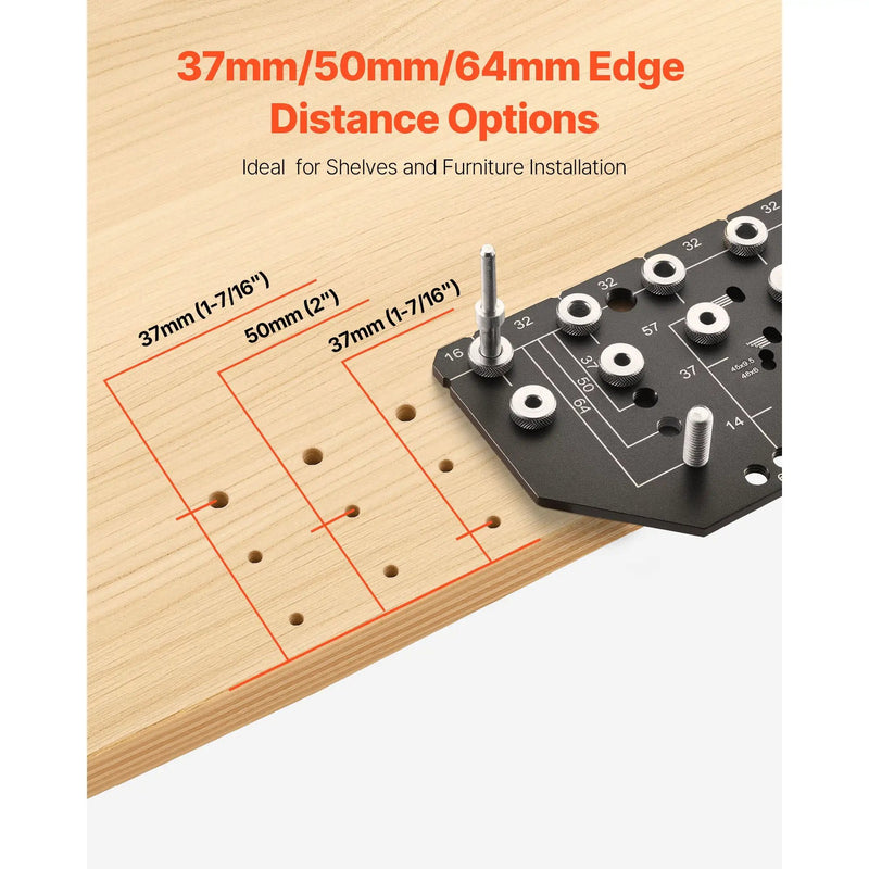 Shelf Pin Jig and Hinge Jig Two-in-One Aluminum Alloy Cabinet Hole Drilling Tool by HouseOfZazla