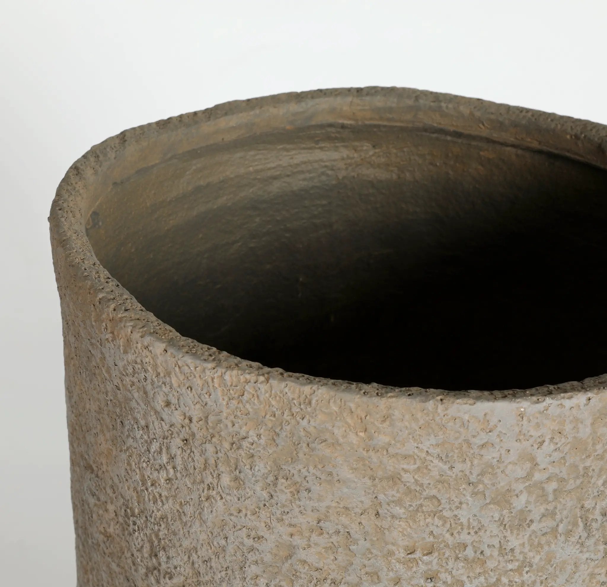Round Concrete Planter Set of 2, Large Indoor & Outdoor Planter Pots by HouseOfZazla