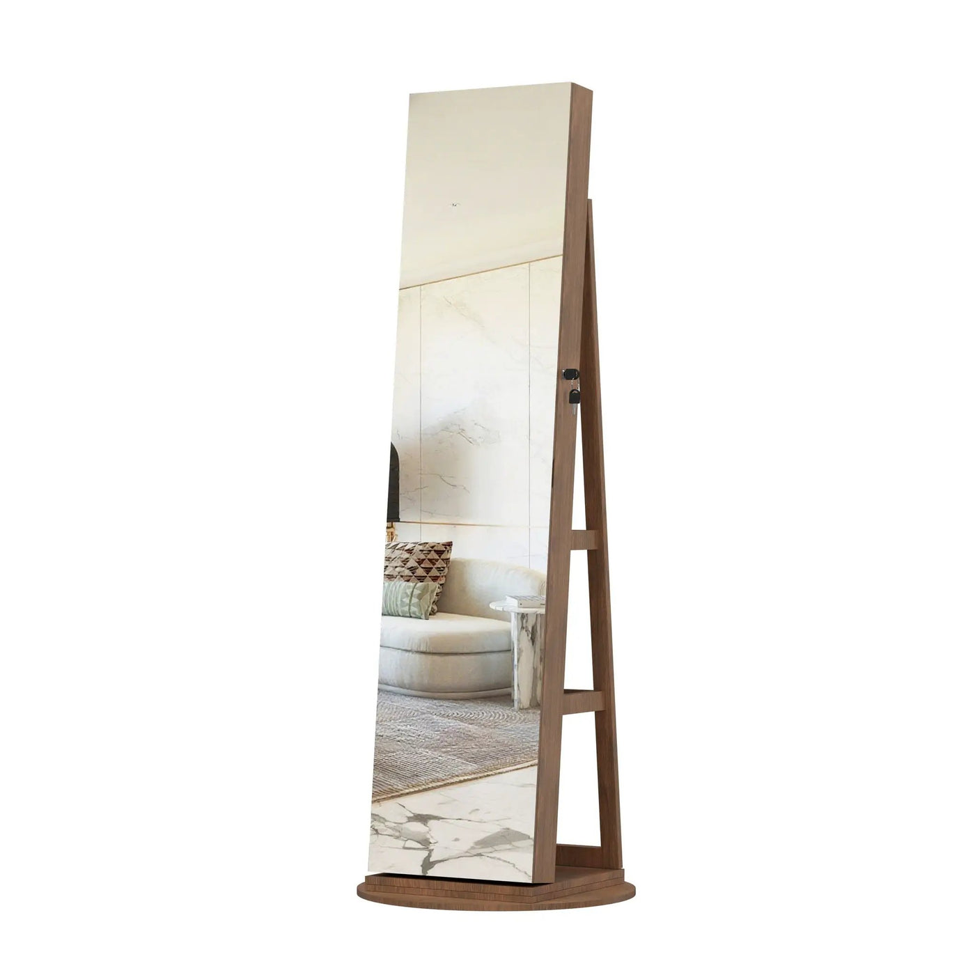 Swivel Jewelry Cabinet With Full Length Mirror by Unique Piece Furniture