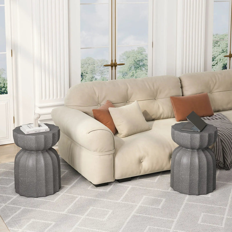 Outdoor And Indoor Waterproof Coffee Table (Set of 2) - Gray by HouseOfZazla