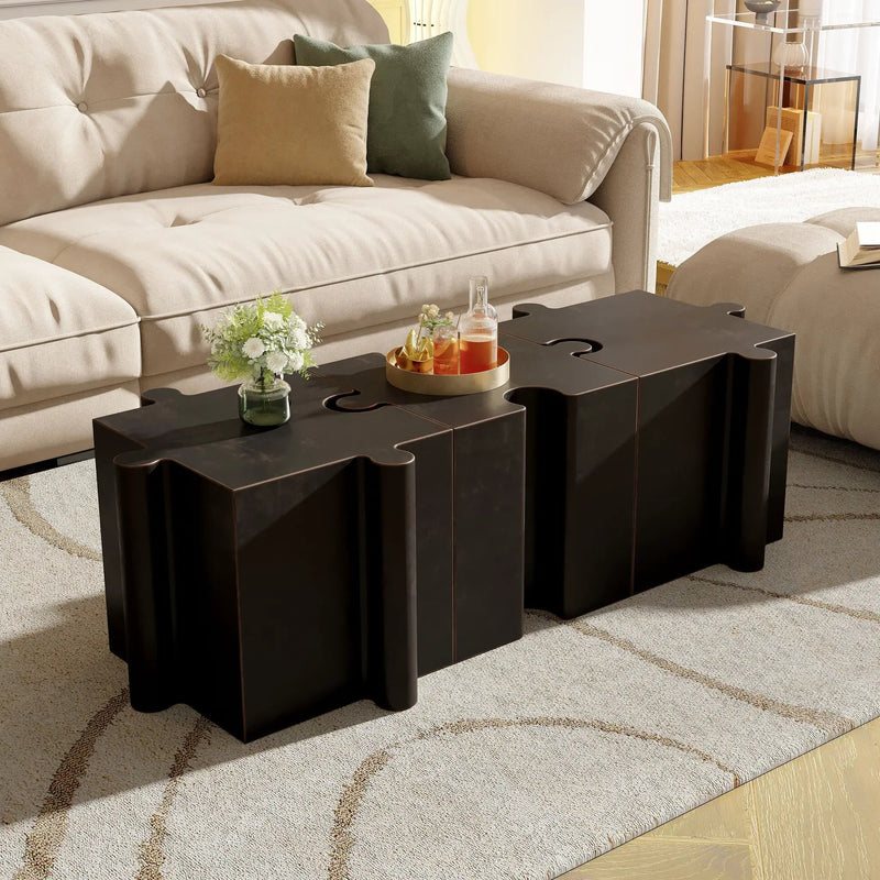 Puzzle Art Side Table, Modular Concave Edge MGO Table by HouseOfZazla