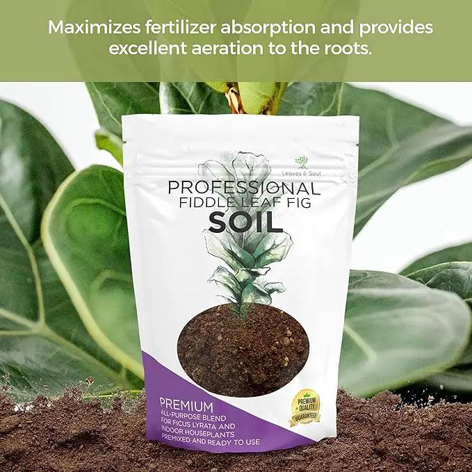 Fiddle Leaf Fig House Plant Soil Premium All Purpose Blend | Large 2.2 Quarts | Ready to Use for Indoor Houseplants | Peat, Sawdust, Course Sand and Pinebark | Made in USA by GreenHaven Gardens