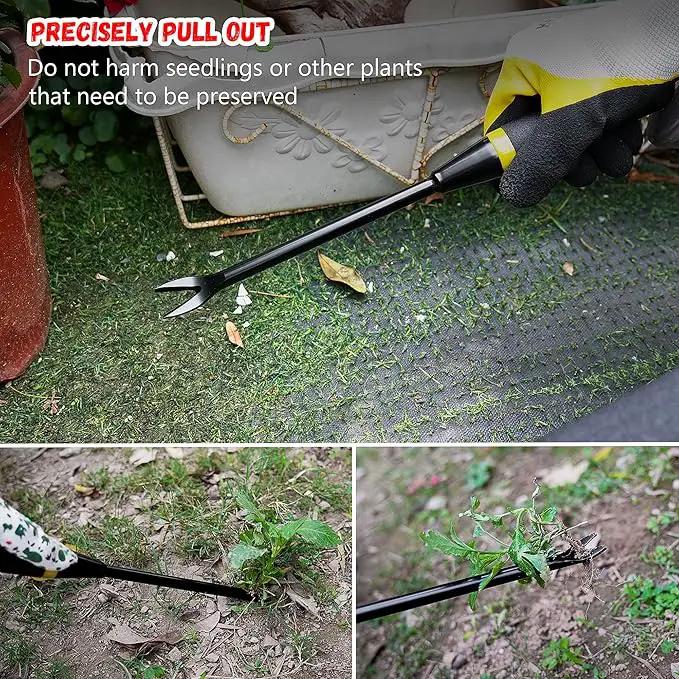 Weeding Tool - Heavy Duty Stainless Steel Weed Remover Tool for Precise Root Weed Removal, Efficient Weed Puller Tool for Garden and Lawn Care by GreenHaven Gardens