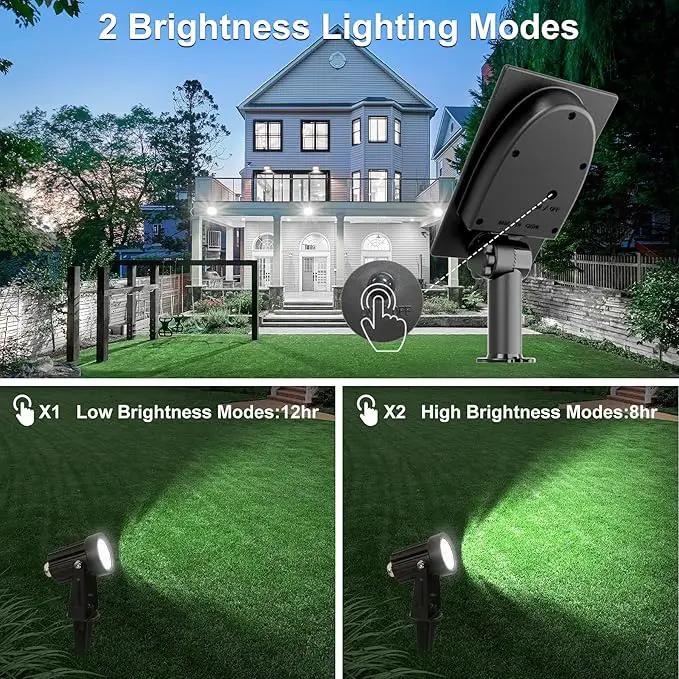 Solar Spot Lights Outdoor, Solar Landscape Spotlights IP65 Waterproof 9.8ft Cable, Auto On/Off Outdoor Wall Lights for Garden Yard Driveway Porch Walkway Pool (6000K White 2 Pack) by GreenHaven Gardens