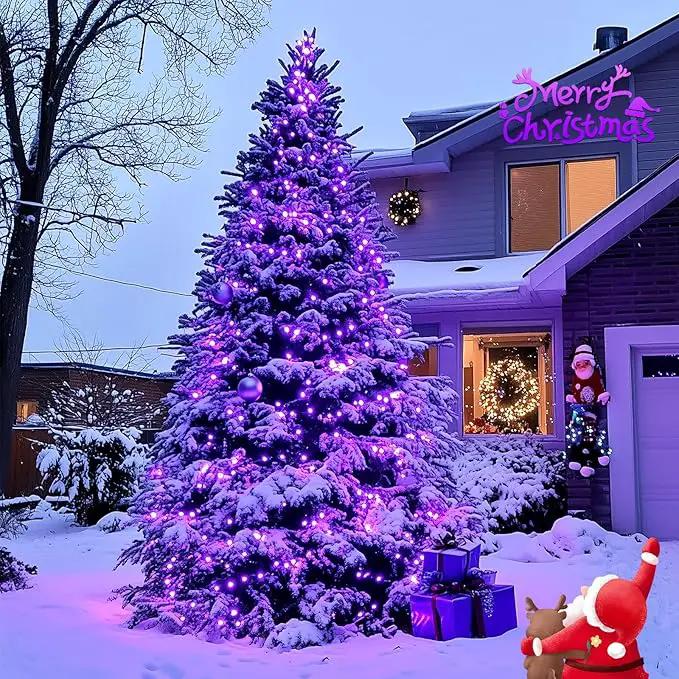 JMEXSUSS 500 LED Purple Christmas Lights, 173ft 8 Modes Christmas String Lights Outdoor Waterproof, Green Wire Purple LED Christmas Tree Lights for Indoor Party House Christmas Decorations by GreenHaven Gardens