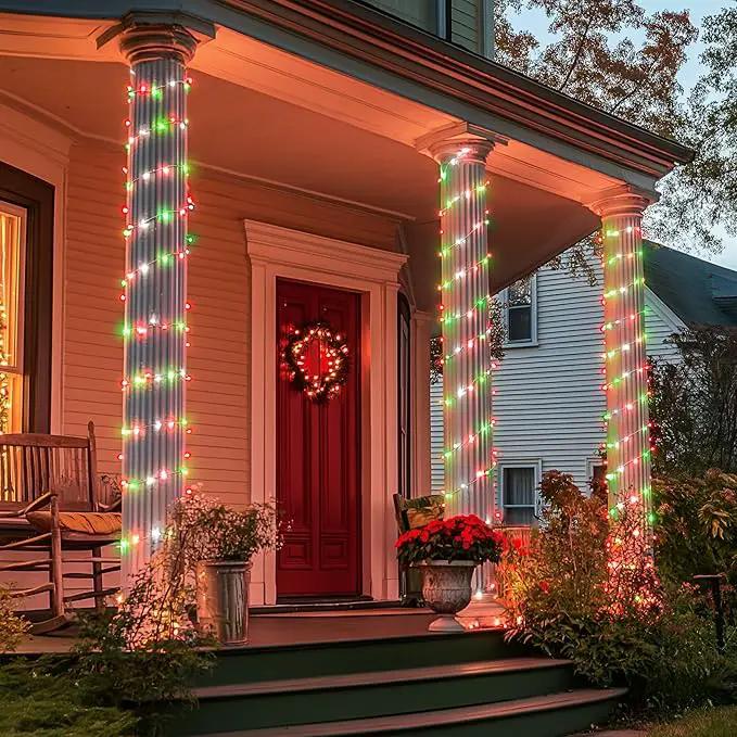 JMEXSUSS 200 LED Red White and Green Christmas Lights Outdoor, 66ft String Lights Indoor Clear Wire, Christmas Tree Lights Plug in for Bedroom Tree Christmas Party Decorations by GreenHaven Gardens