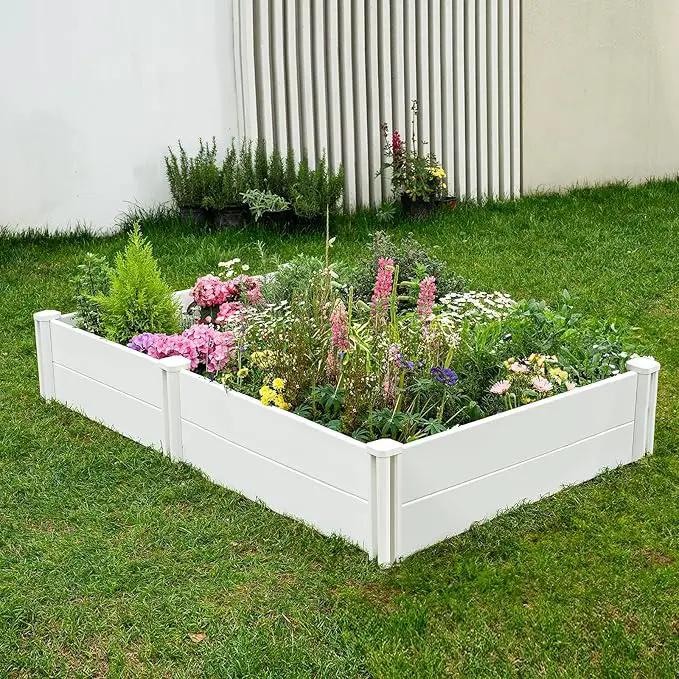 PASAMIC Durable Vinyl Raised Garden Bed, 6x3x1ft Raised Bed for Gardening, Planter Box with Open Bottom, Raised Garden Bed Outdoor, DIY Above Ground Garden Bed for Fruit, Vegetables, Herbs by GreenHaven Gardens