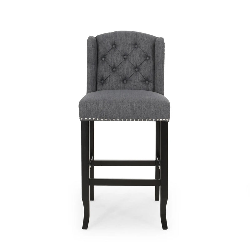 Vienna Contemporary Fabric Tufted Wingback Counter Stools (Set of 2) by HouseOfZazla