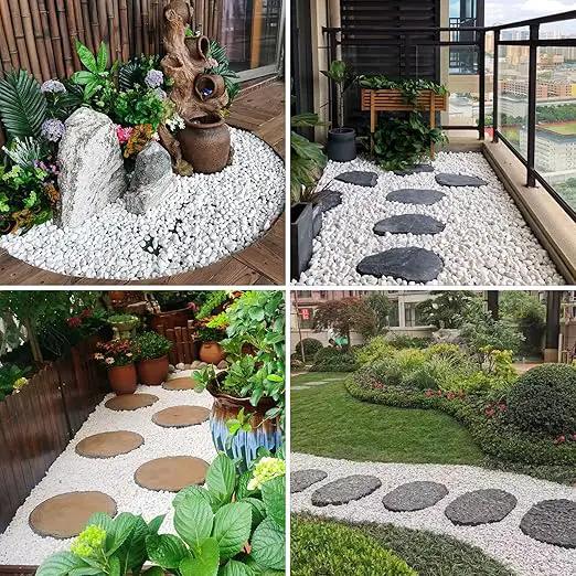 20lbs White Pebbles for Landscaping, 3/8inch Small Rocks for Gardening Succulent Cactus Planters, Natural Polished Pebbles, River Rocks for Plants, Vases by GreenHaven Gardens