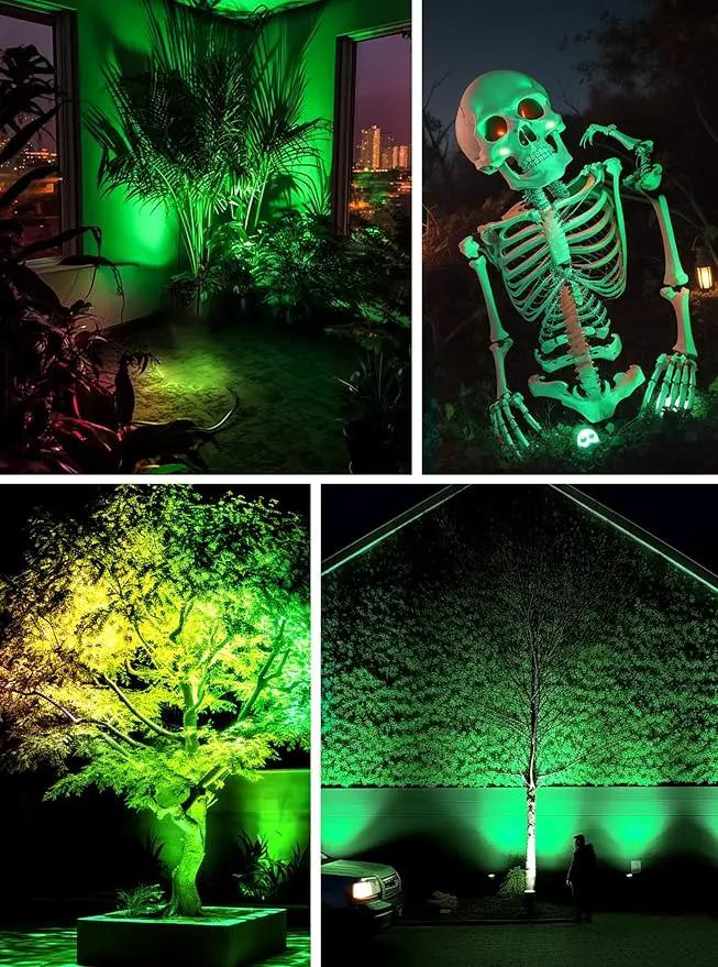 Directly Sold by Factory 7W Green Landscape Lights, 110v 120V LED Landscape Lighting IP66 Waterproof Outdoor Spotlights for Garden Yard Pathway Tree, 4 Pack by GreenHaven Gardens