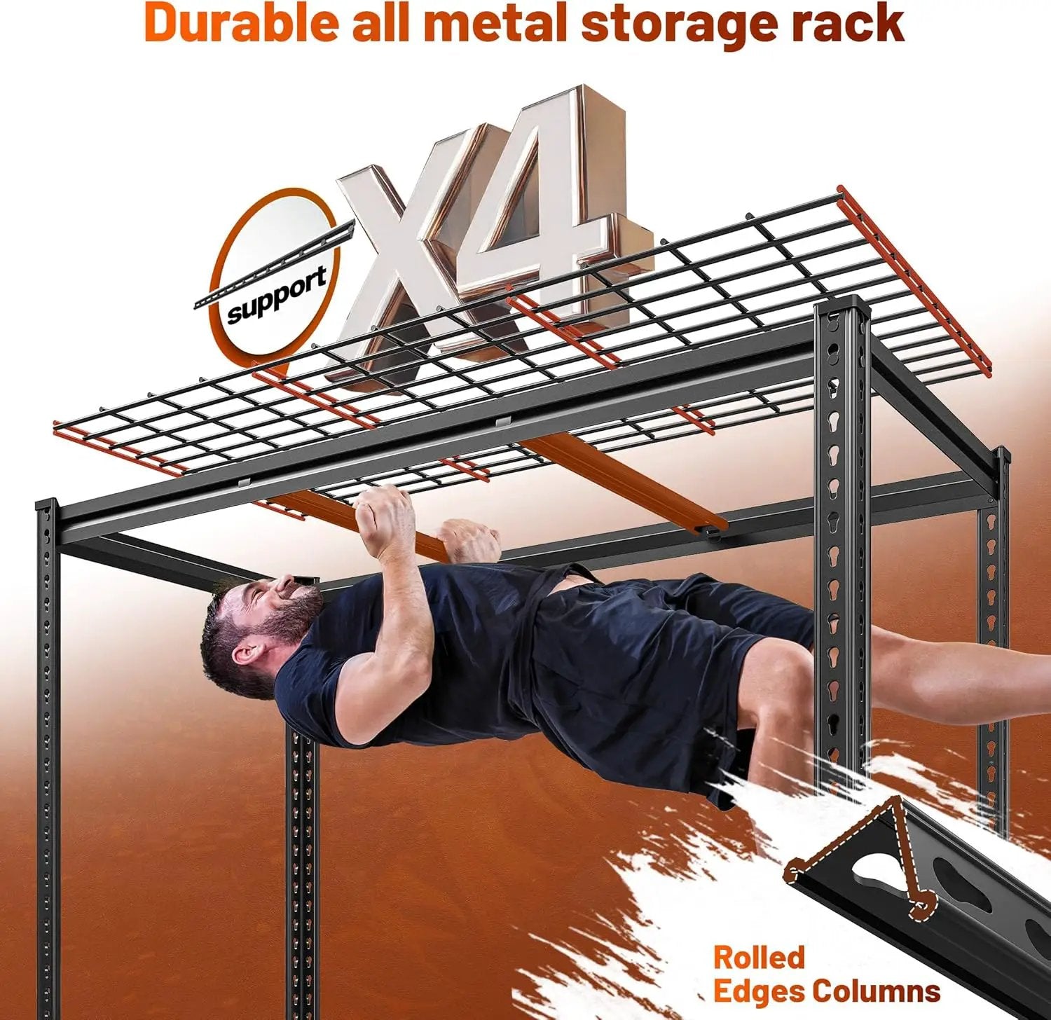 REIBII 48" W Garage Shelving 3000LBS Metal Shelving Heavy Duty Storage Shelves Adjustable Metal Shelf Industrial Pantry Shelves for Warehouse Garage Basement 48" W x 24" D x 72" H by GreenHaven Gardens