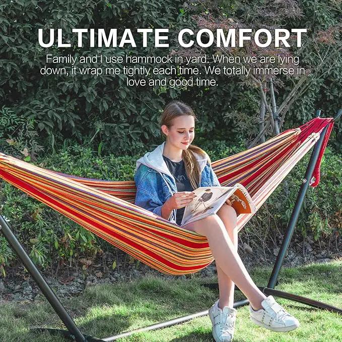 PNAEUT Hammocks and Stand Double (Red) by GreenHaven Gardens