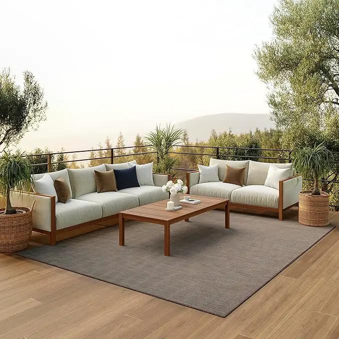 Nourison Home Positano 6' x 9' Natural Fabric Modern Area Rug (6' x 9') by GreenHaven Gardens