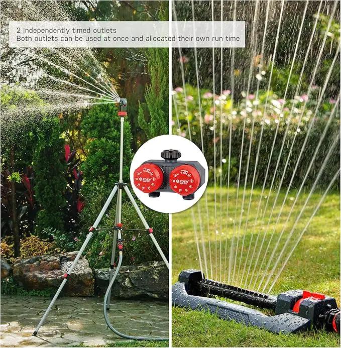 Eden 25124 2-Zone Mechanical Watering Timer, Red, Grey by GreenHaven Gardens