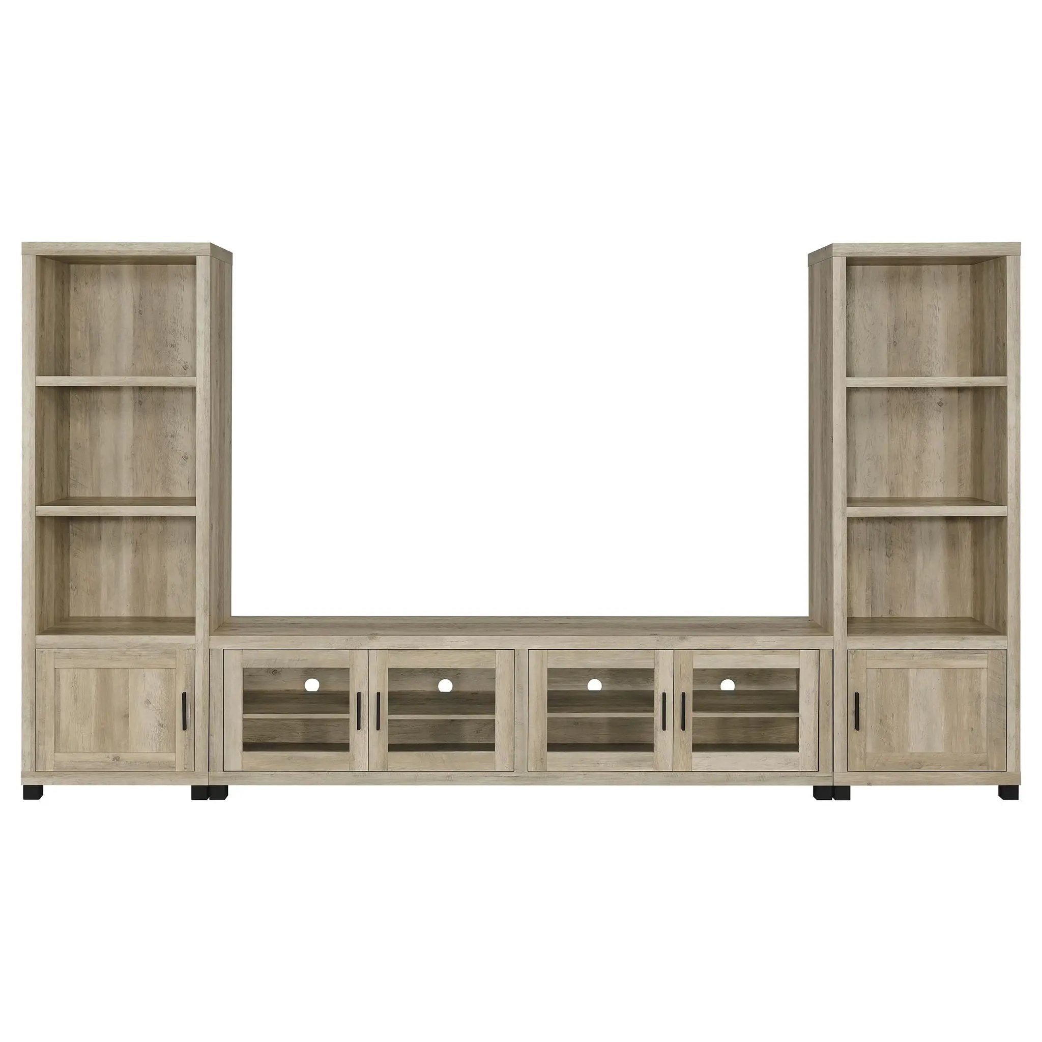 Sachin 3-piece 79-inch TV Entertainment Center Antique Pine by Unique Piece Furniture