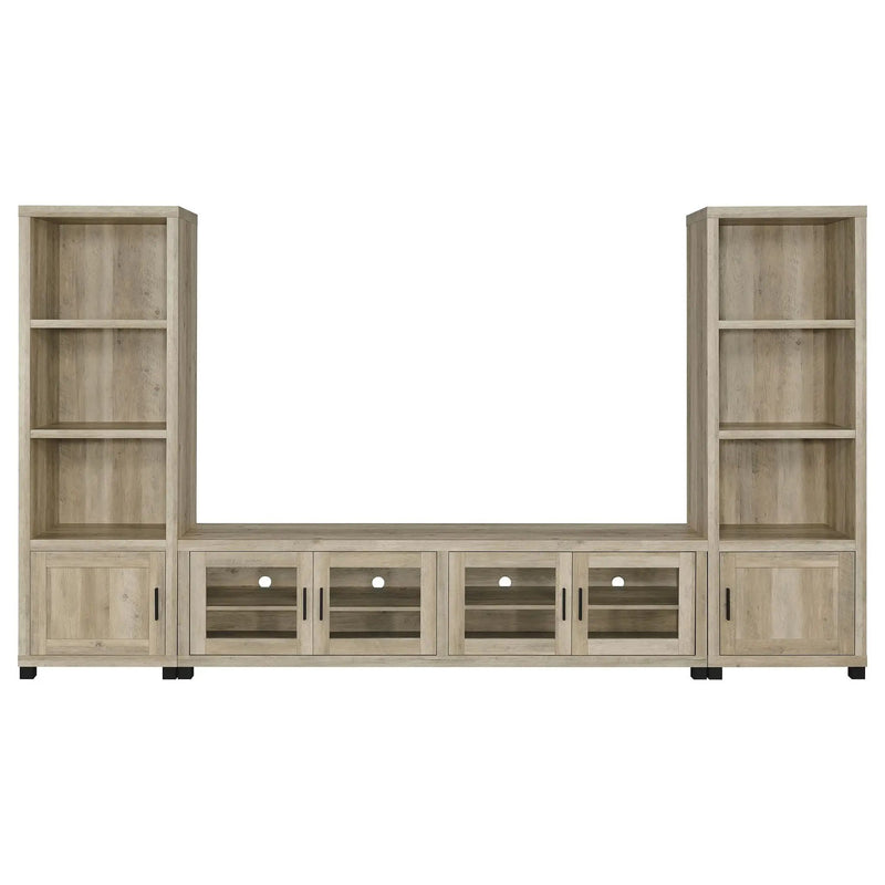 Sachin 3-piece 79-inch TV Entertainment Center Antique Pine by Unique Piece Furniture